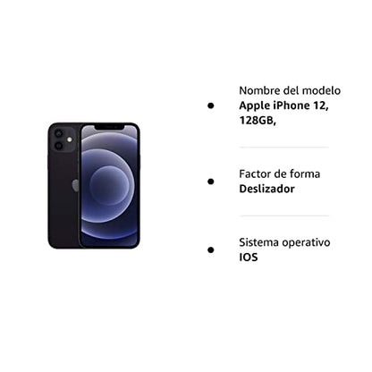 Apple iPhone 12, 128GB, Negro - (Reacondicionado)